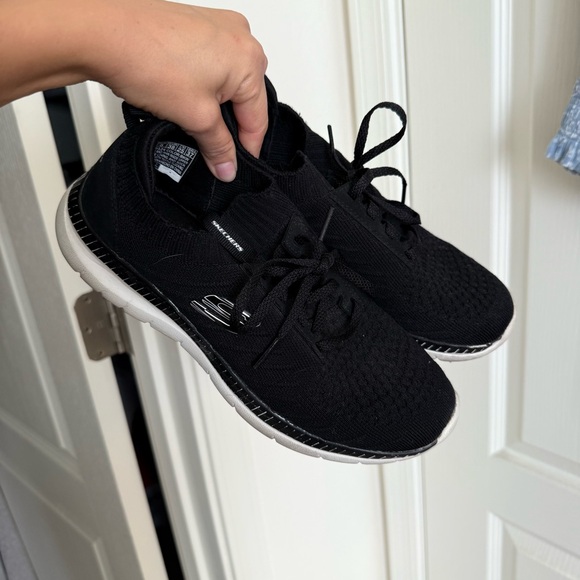 Skechers Men's Black and White Sneakers - Picture 1 of 3